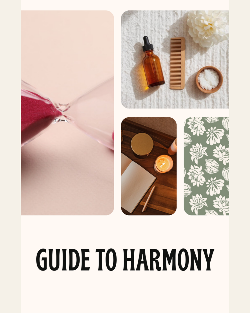 Cream background with sage headline text reading Menopause Weight Gain Isn't Just Willpower, with a callout statement about hormones and metabolism, and the Guide to Harmony wordmark.
